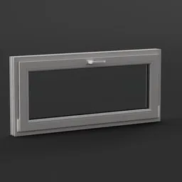 Detailed 3D model of a plastic window 155x70 cm with three layers, optimized for Blender rendering.