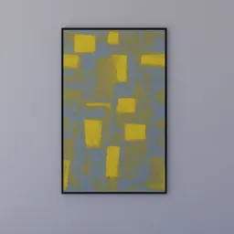 AI-generated abstract art in a black frame for Blender 3D modeling and rendering.
