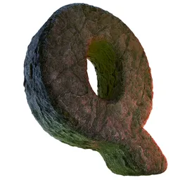 Q Letter of Alphabet Stone Carved