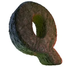 Q Letter of Alphabet Stone Carved