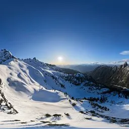Snow Mountain Landscape Sunny