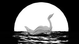 Detailed 3D model of an elegant swan-shaped boat on water, suitable for Blender rendering.