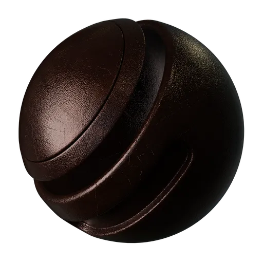 High-quality PBR shiny leather texture for 3D rendering in Blender and other software, customizable in hue.