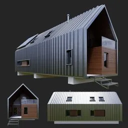 Modern Wood House Gable Roof Cabin