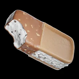 Realistic 3D model of half-eaten ice cream for creative Blender projects.