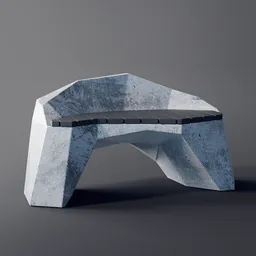 Modern concrete 3D model bench with subtle textures, ideal for Blender rendering and architectural visualization.
