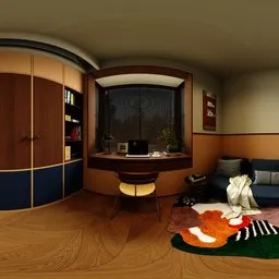 Mid-Century Modern Study Room