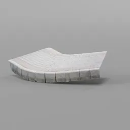 Low-poly 3D model of a curved footpath with detailed textures, optimized for Blender rendering.