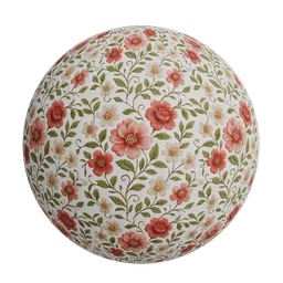 Three dimensional floral wallpaper