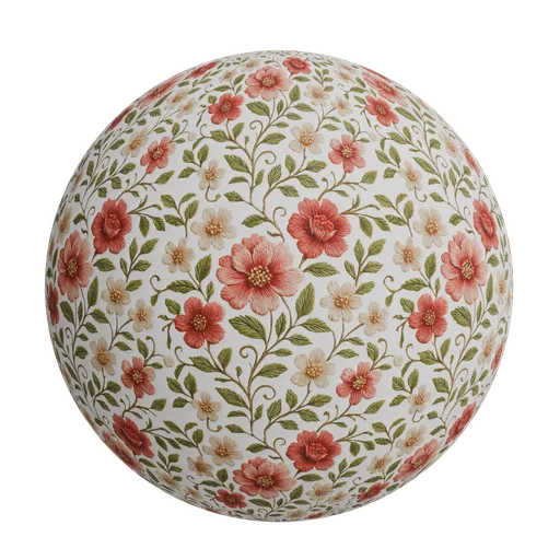 Three dimensional floral wallpaper