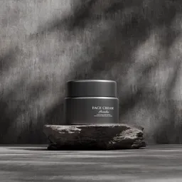 Luxury Face Cream on Stone Podium