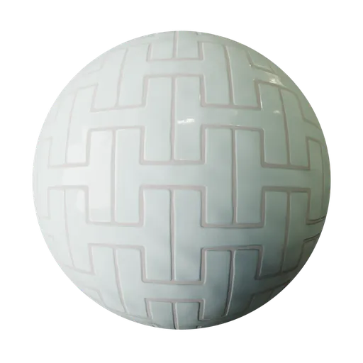 Geometric H-Pattern Ceramic Tiles