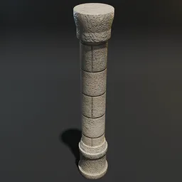 Stone Pillar Thin Ornate