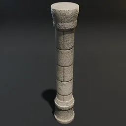 Stone Pillar Thin Ornate