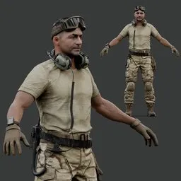 Rigged Tactical Infantry Soldier