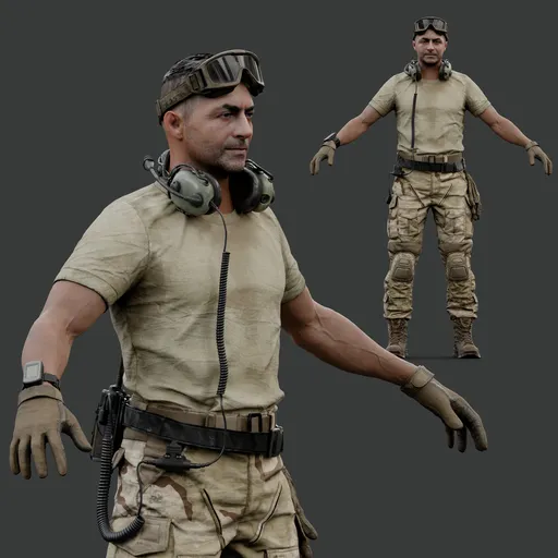 Rigged Tactical Infantry Soldier