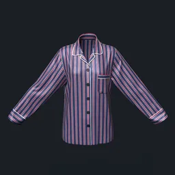 Tri-Color Striped Silk Pajama Top