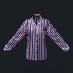 Tri-Color Striped Silk Pajama Top