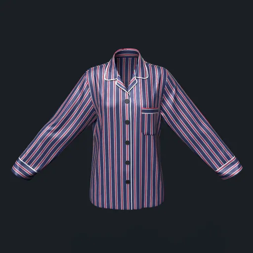 Tri-Color Striped Silk Pajama Top