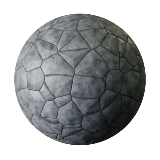 Realistic PBR Procedural Cobblestone texture for Blender 3D, suitable for historical and urban architectural visualizations.