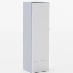 Realistic Blender 3D model render of a sleek, modern wardrobe with accurate dimensions.