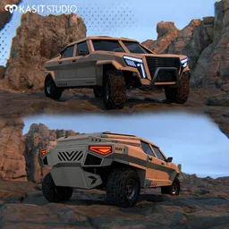 SUV Military (Rigged)