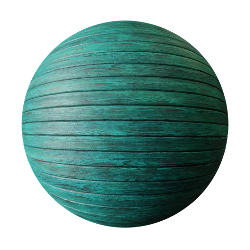 Realistic textured PBR material of turquoise painted wood for 3D modeling in Blender.