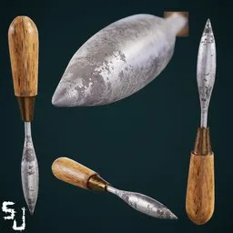 Realistic Blender 3D model of garden tools with detailed textures and materials, ideal for gardening animations and renderings.
