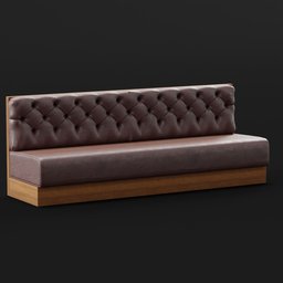 "Bar Capitone: A high-quality leather sofa with a wooden base, perfect for enhancing the ambiance of bars and restaurants. Designed with influences from Akihiko Yoshida, this Blender 3D model offers realistic textures and an unreal engine for an immersive experience."