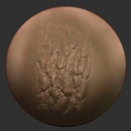 Detailed wooden texture 3D sculpting brush effect for Blender 3D models.