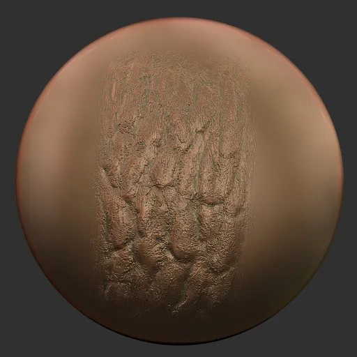 Detailed wooden texture 3D sculpting brush effect for Blender 3D models.