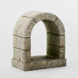 Realistic 3D stone window for ancient architecture visualization in Blender.