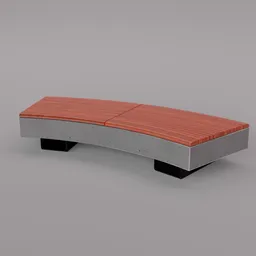 Concrete and wood bench flat seating
