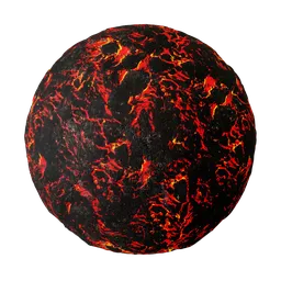 High-resolution 2K PBR lava material for 3D modeling and rendering, suitable for Blender and other 3D applications.