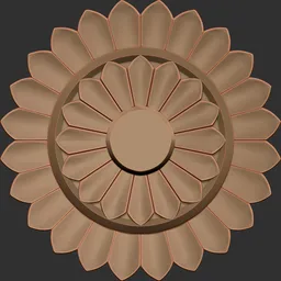 Detailed petal-like sculpting brush effect for 3D modeling in Blender, ideal for intricate armor designs