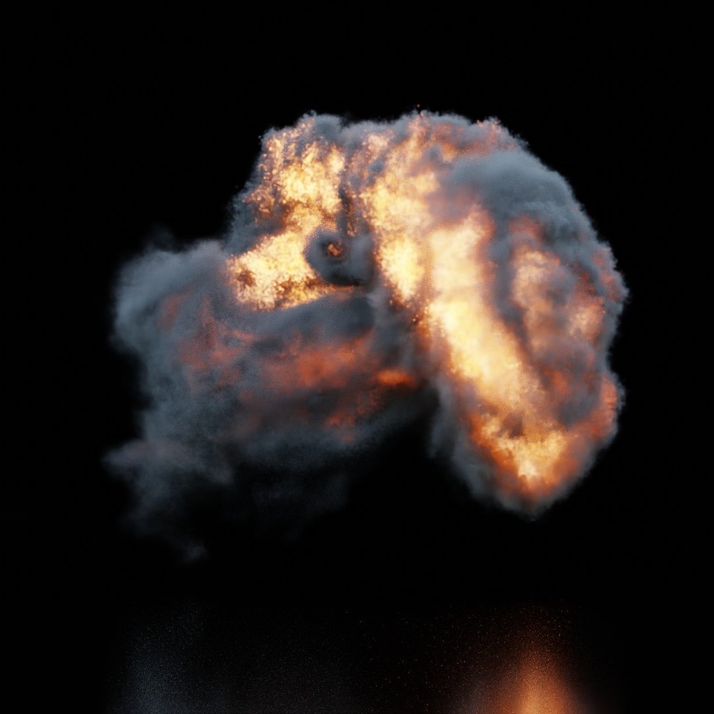 Aerial Explosion Static | FREE Simulations models | BlenderKit