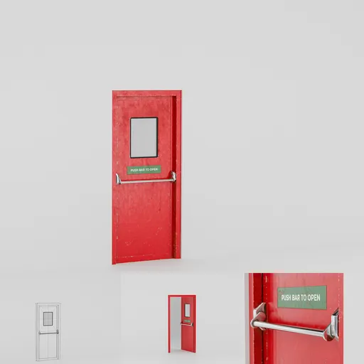 Weathered Red Fire Exit Door