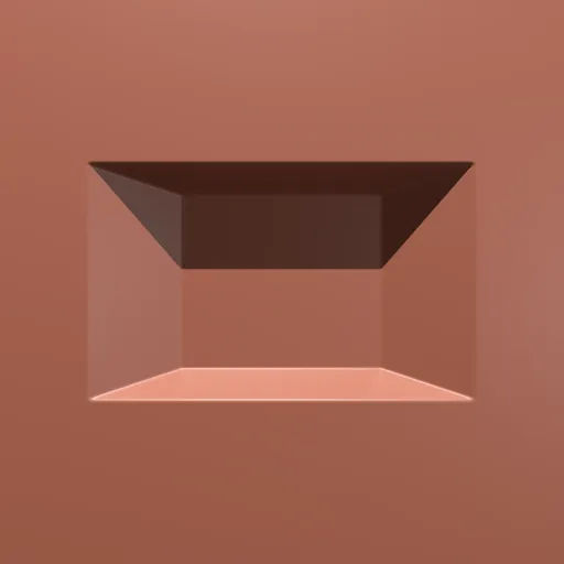 Blender 3D industrial sculpting brush creating a simple scoop detail on 3D model surface.