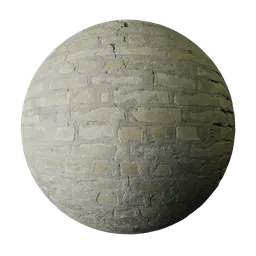 Weathered Buff Brick and Gray Mortar