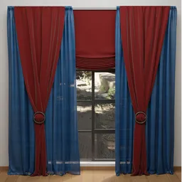 Royal Contrast Layered Curtains