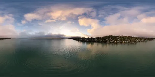 Cloudy Sunrise at Ocean Coast
