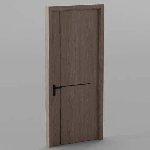 Minimalist Wooden Door with Rig