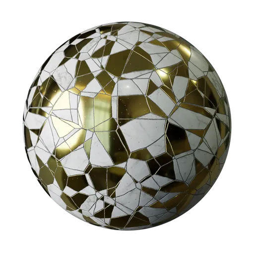 Marble and gold mosaic