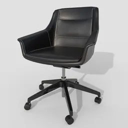 Offcie Chair Black Leather