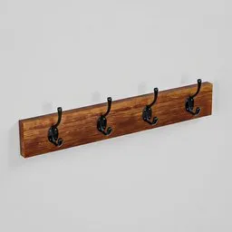 Coat Rack 4 Oak Dark