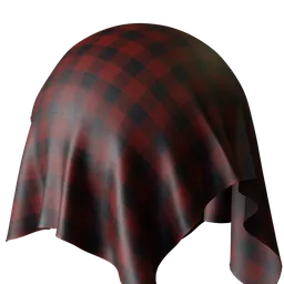 Red and Navy Blue Check Cotton Cloth