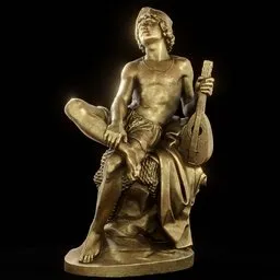 statue of Brass Neapolitan fisherman