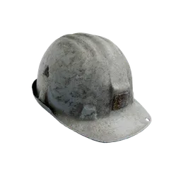 Worn out construction helmet