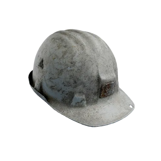 Worn out construction helmet