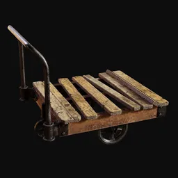 Antique Luggage Cart Dilapidated